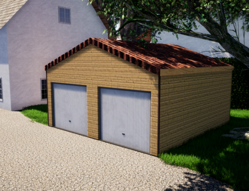 Garage ossature bois – 36m² – toit 2 pentes – secteur Tarbes (65)